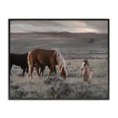 Stupell Industries Country Horses in Valley Framed Giclee Wall Art Design by Lori Deiter