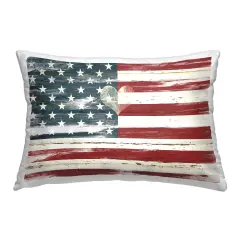 Heart Of America Flag Decorative Printed Throw Pillow Design by Carol Robinson, 14 x 7 x 20