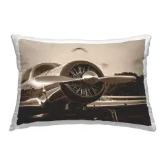 Vintage Propeller View Decorative Printed Throw Pillow Design by John Slemp, 14 x 7 x 20