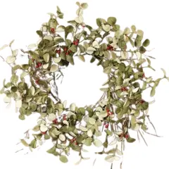 Winter Silver Dollar Wreath 24"
