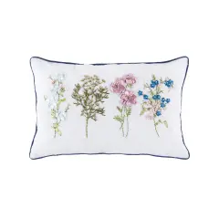 Delicate Floral Ribbon Pillow