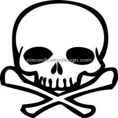 1/4 Sheet ~ Large Skull & Crossbones Birthday ~ Edible Cake/Cupcake Topper!!!