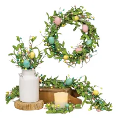 Easter Eggs & Herb Leaves Garland 4ft