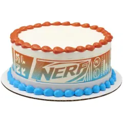 Nerf Shots and Goals PhotoCake&reg; Edible Cake Border Strips Icing Image,