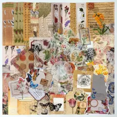 260 PCS Vintage Scrapbook Kit (Flowers)