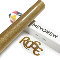 12" x 5Ft Gold Glitter Foaming HTV Vinyl