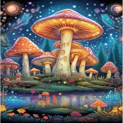 Mushroom Diamond Painting Kit &ndash; 12&times;16 inch