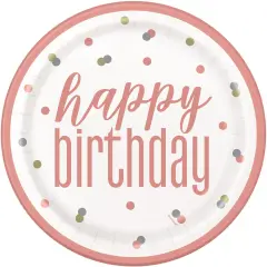 Glitz Rose Gold "Happy Birthday" 9" 8ct
