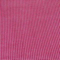 Red with White Stripey Squares Cotton Fabric by the yard