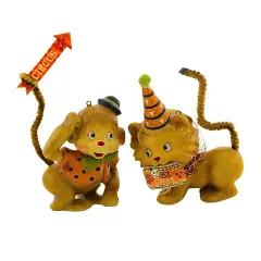 Bethany Lowe 3.0 Inch Big Top Animals Halloween Tree Ornament Set , Halloween Decor Circus Lion Monkey Multicolored