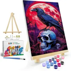 Halloween Paint by Numbers Kit for Adults with Frame