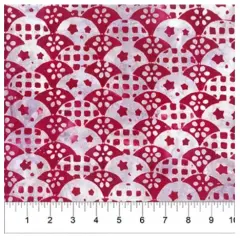 Banyan 83015-23 - VINTAGE SPIRIT CLAMSHELL STARS - Raspberry 45" Fabric Per Yard