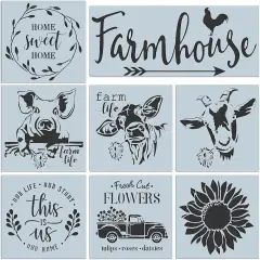 Farmhouse Stencils Farm Theme Reusable Stencils for Painting