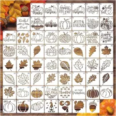 (60pcs, 3in) - Fall Stencils: Autumn & Thanksgiving Designs for Wood Crafts