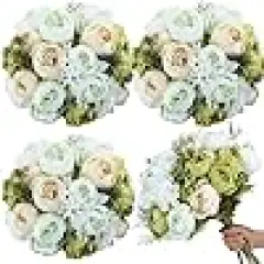 Giant Silk Peony Flowers and Hydrangea Bouquet