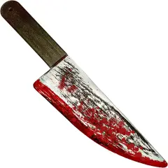 4E&rsquo;s Novelty Large 16.5" Fake Knife with Bloody Effect &ndash; Plastic Halloween Prop Knife for Scary Clown, Michael Myers, Chucky, Zombie Costumes &ndash; Safe for Kids & Adults, Realistic Look, Lightweight Toy
