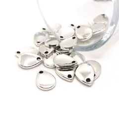 Small Antique Silver Waterdrop Embellishments, 11x8mm