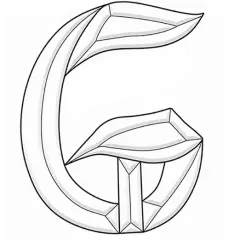 4-1/2" x 5-3/8" Exquisite Clear Glass Letter G Bevel Cluster BLG