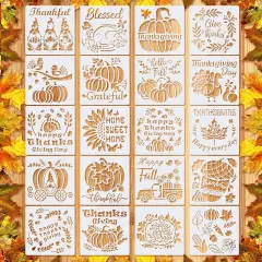 20 Pieces Thanksgiving Fall Stencils for Painting 7.9 x 7.9 Inch