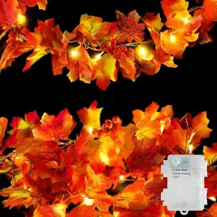 20 LED Fall Garland with Lights Battery Operated for Halloween
