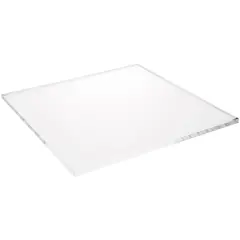 Plymor Clear Acrylic Square Standard-Edge Display Base, 8" W x 8" D x 0.25" H
