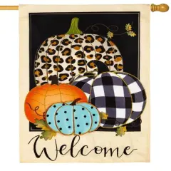 Mixed Print Pumpkins Flag 2 Sided House Banner