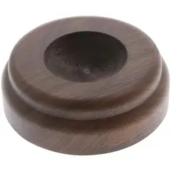 Plymor Revolving Walnut Round Wood Display Base with Indented Circle to Hold Egg, Marble, Ball or Sphere, 3.125" W x 3.125 D" x 1.125" H (1.5" Circle)