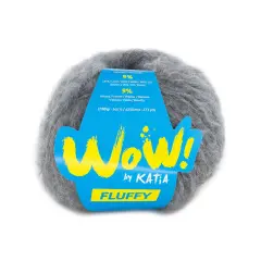 Katia WOW! Fluffy Acrylic Blended Yarn Dark gray