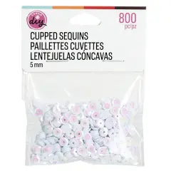 CousinDIY Cupped Sequins-White Iridescent, 5mm 800/Pkg