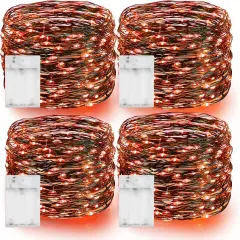4 Pack Total 80FT 240LED Orange Fairy Halloween String Lights