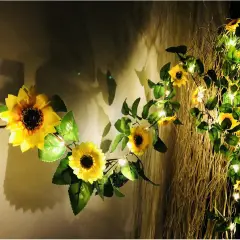 20 LED Artificial Sunflower Garland String Lights