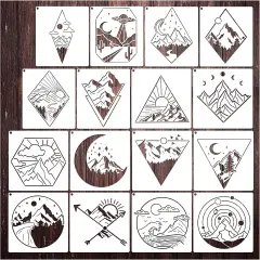 Boho Stencils for Painting Nature Mountain Moon Sun Drawing Stencil