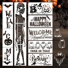 Halloween Stencils - Skeleton, Welcome Stencil, Boo, Trick or Treat