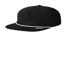 Limited Edition Spacecraft Explorer Cap Structured Standard Profile Corduroy Five Panel Rope Brim Black/ White