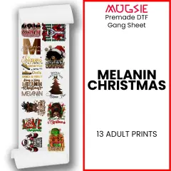 Melanin Christmas - DTF Transfer 22x60 Direct-to-Film Gang Sheets Iron On Transfers- 13 Adult Prints