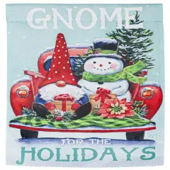 Gnome For The Holidays Truck Christmas Garden Flag 2 Sided