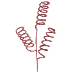 28" Pink Glitter Curly Spray &ndash; Festive Decorative Accent for Christmas D&eacute;cor