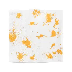 Durable White with Gold Paint Splatter Paper Beverage/Cocktail Napkins (600 Napkins)