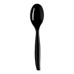 Black Disposable Plastic Serving Spoons (150 Spoons)