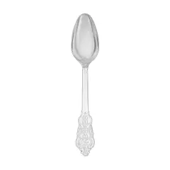 Shiny Baroque Silver Plastic Spoons (600 Spoons)