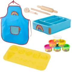 Play-Doh: Creative Playset - All Inclusive Clay Art Set, (6) 1oz Play-Doh Containers, Storage Box, Apron, 3pc Wooden Tools, 3D Silicone Mat, Kids 3+