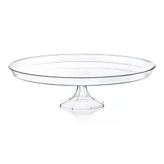 Clear Small Round Plastic Cake Stands - 10.5" (12 Cake Stands)