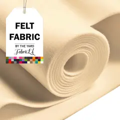 FabricLA Craft Felt Fabric - 72" Inch Wide & 1.6mm Thick Non-Stiff Felt Fabric by The Yard - Use This Soft Felt Roll for Crafts - Felt Material Pack - Sand Felt, 10 Continuous Yards