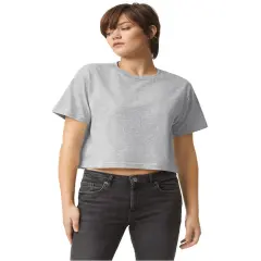American Apparel&reg; Ladies Fine Jersey Crewneck Short Sleeve Boxy T Shirt HEATHER GREY
