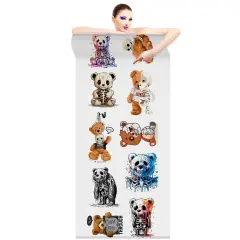 Skeleton Bear DTF Transfer 22x60 Direct-to-Film Gang Sheets Iron On Transfers - 10 Adult Prints