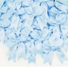 12 Ct Light Blue Bow Satin Ribbon
