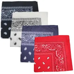 Mechaly Paisley 100% Polyester Unisex Bandanas - 4 Pack