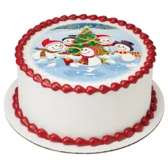 Winter Buddies Edible Cake Topper Image 7.5 in Round
