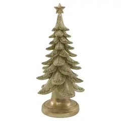 10.6" Gold Resin Christmas Tree &ndash; Elegant Holiday Decoration