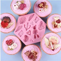 Hearts, Cupid , Bear, Silicone MoldSilicone Mold